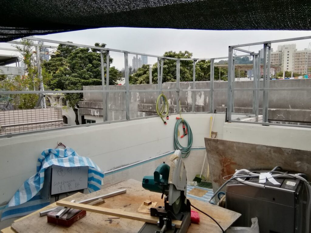 九龍塘又一村天台戶外木工程1