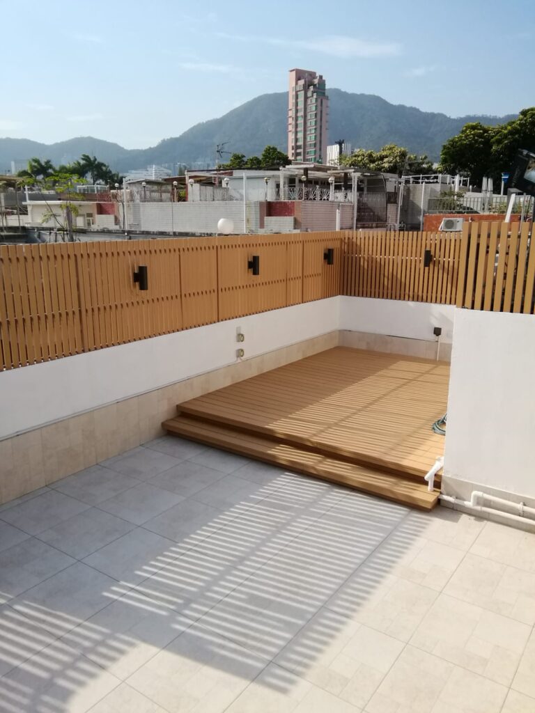 九龍塘又一村天台戶外木工程10
