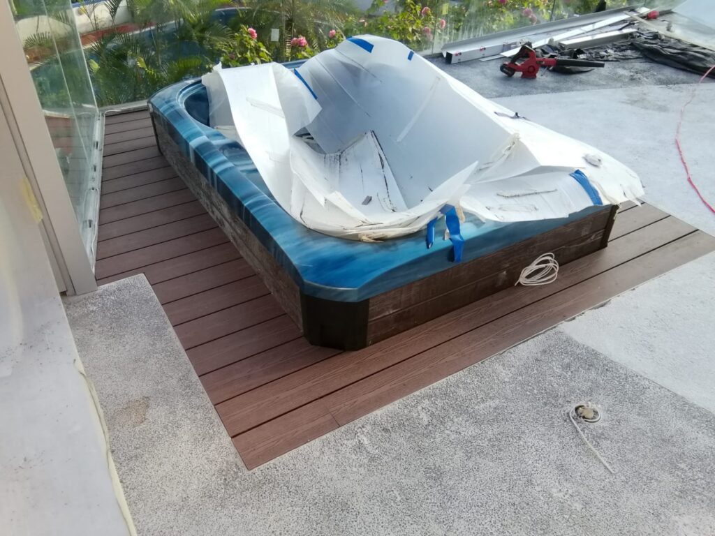 西貢木棉山獨立屋後花園按摩缸工程10