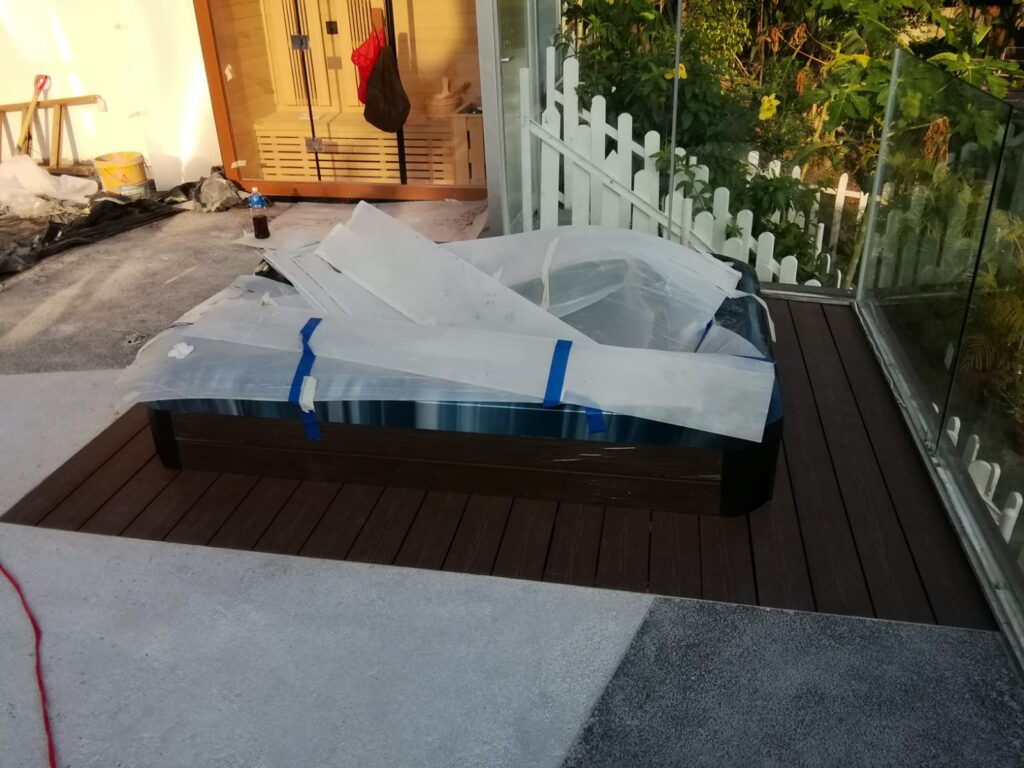 西貢木棉山獨立屋後花園按摩缸工程9